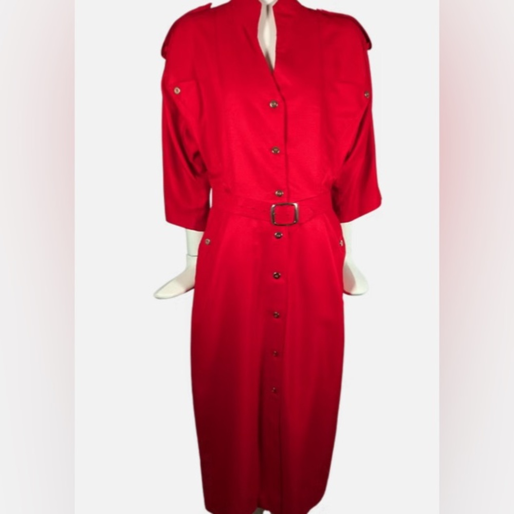 JOSEPH RIBKOFF The Classic Red Dress with Gold Buttons Size 6